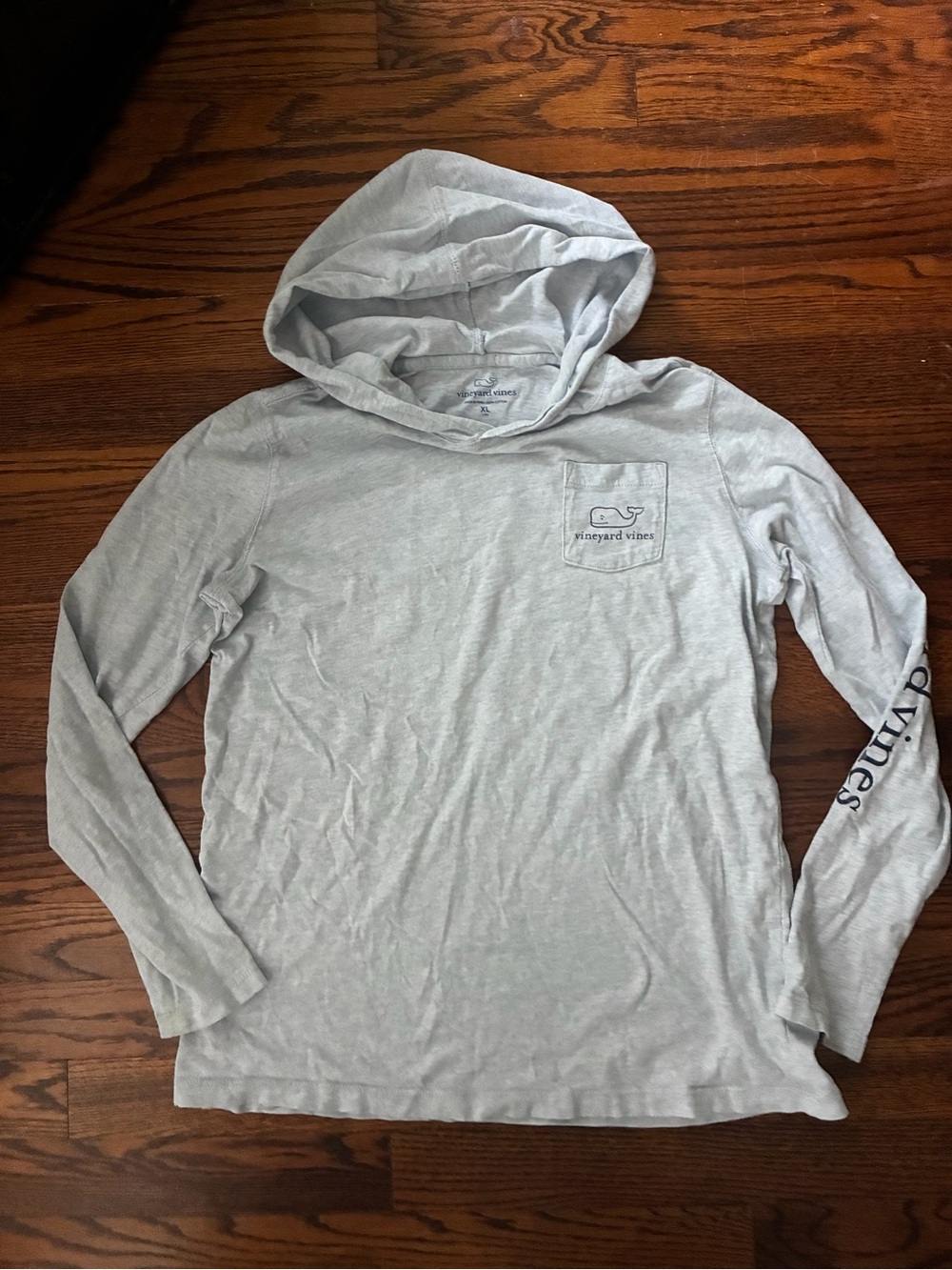 Vineyard Vines boys heather blue Hooded Long Sleeve